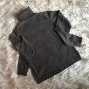 Pure Cashmere Turtleneck Sweater Grey Sz S